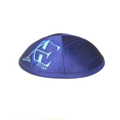 Jewish Style embroidery with logo Printed Initials with Hebrew Writing 15cm Kippot Kippa Kippah Kipa Jewish Yarmulke