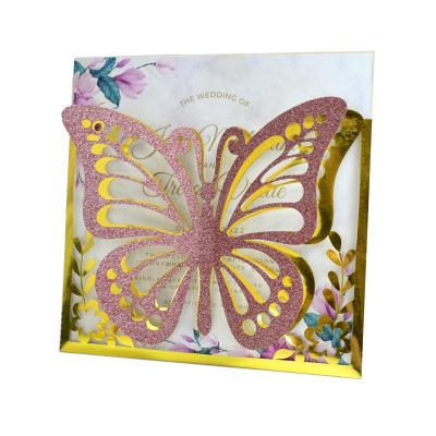 3D pop up butterfly wedding invitation cards