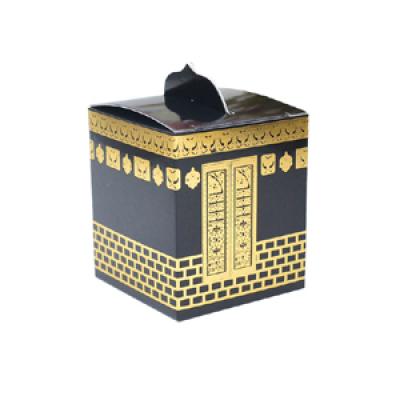 Mecca hajj eid adha gold foil printing kaaba model boxes for ramadan decoration