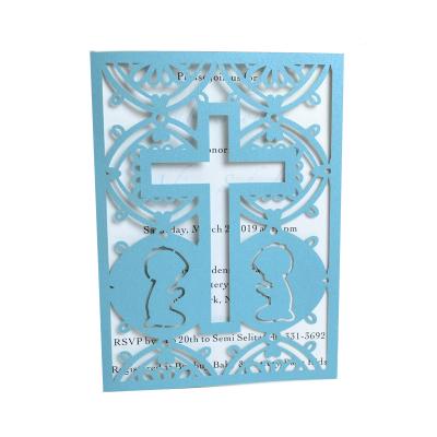 laser cut Christening invitations baby shower first communion invitation