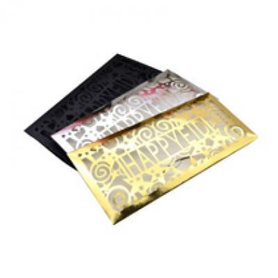 laser cut gold silver colorful customized wallet money envelope