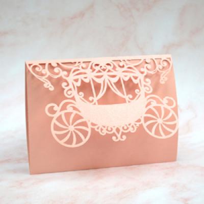 laser cut Mis XV Anos invitation quinceanera decorations pop up 3D Cinderella Carriage quinceanera invitations